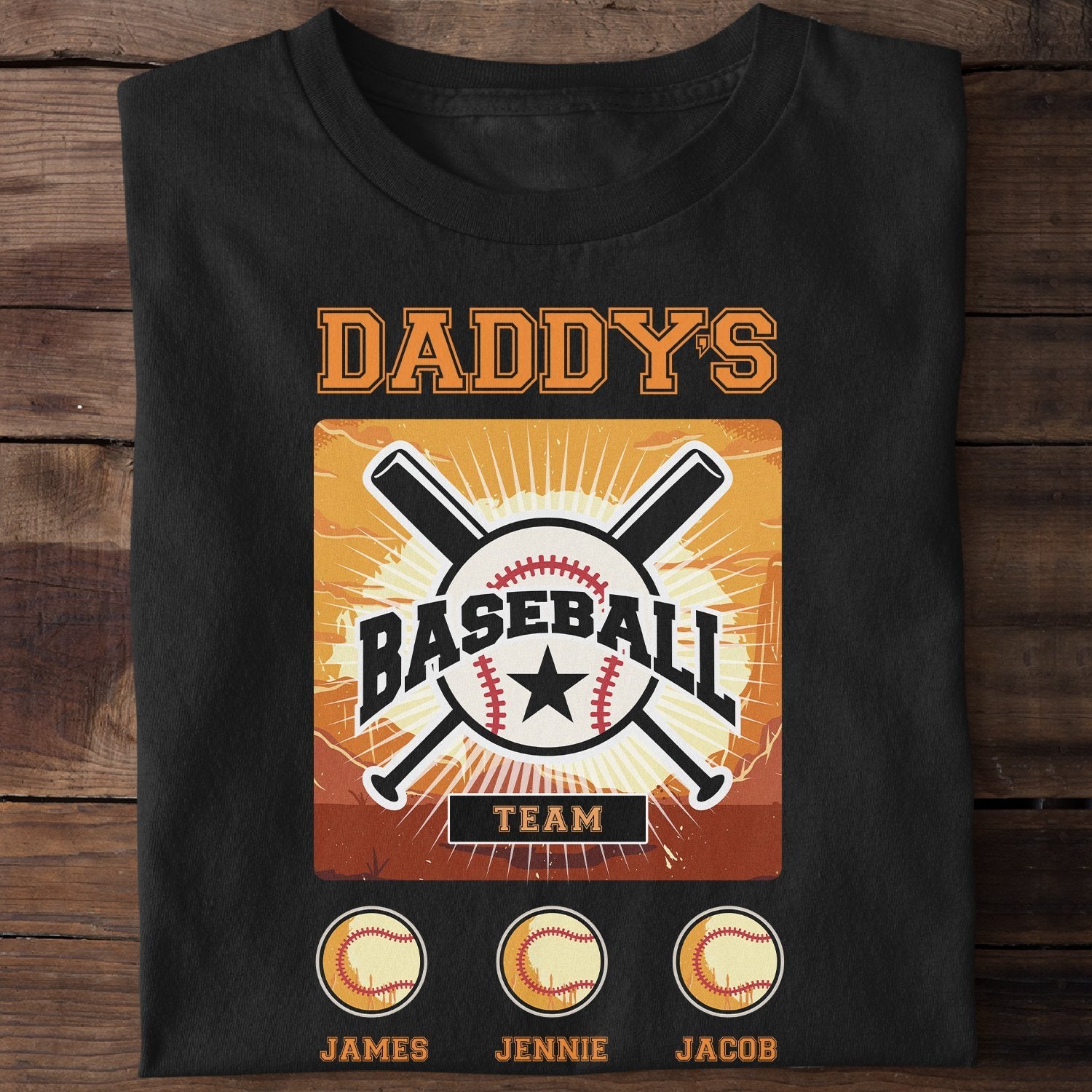 Daddy's Baseball Team Personalized Shirt