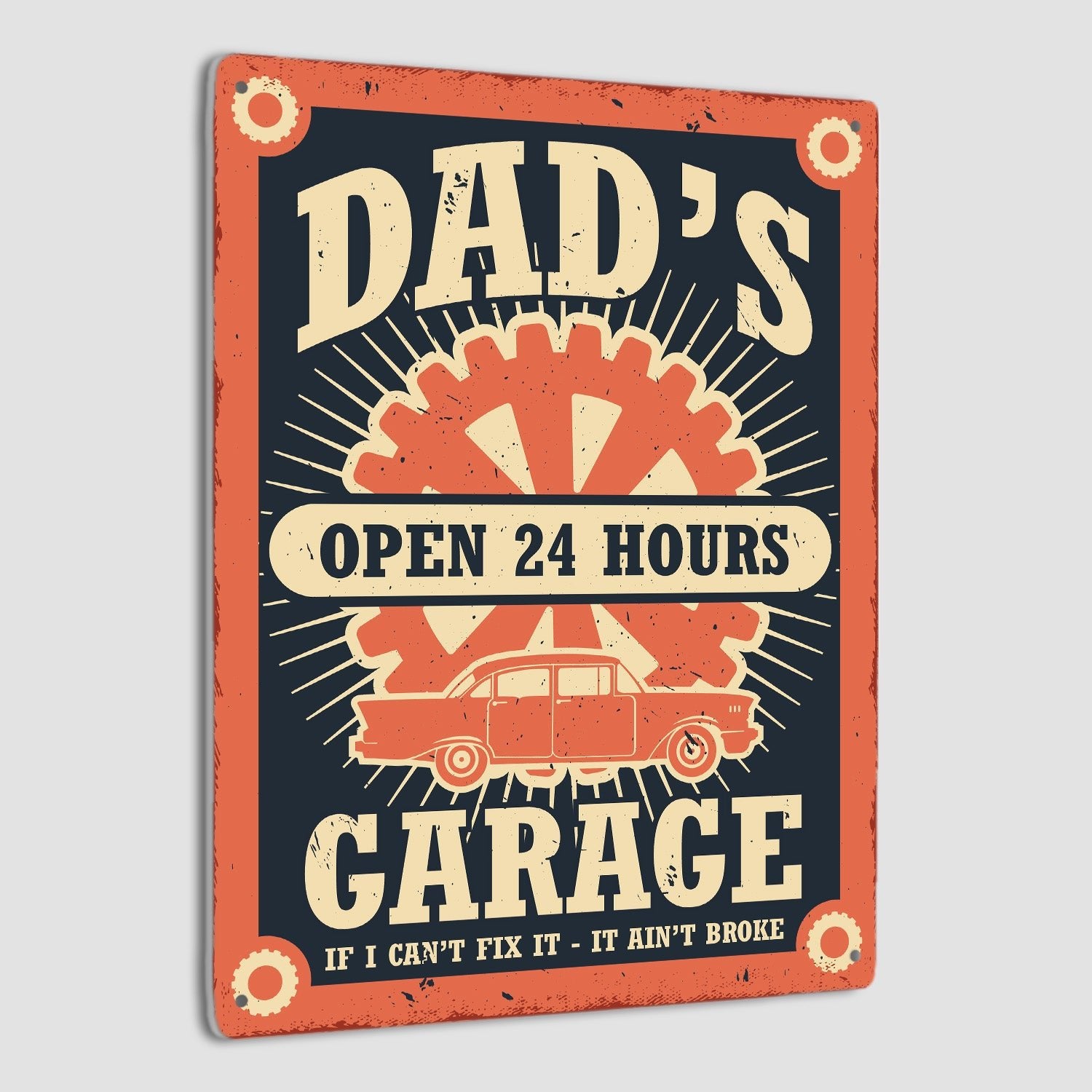 Dad's Garage Open 24 Hours, Metal Signs