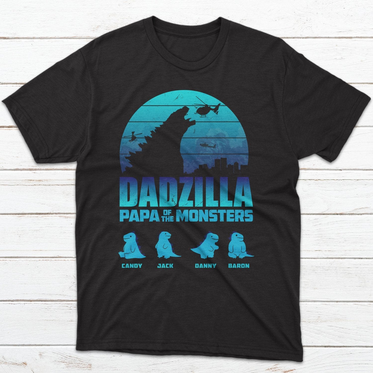 Dadzilla Papa Of The Monsters Personalized Shirt