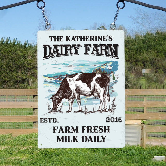 Dairy Farm Farm Fresh Milk Daily, Customized Farm Sign