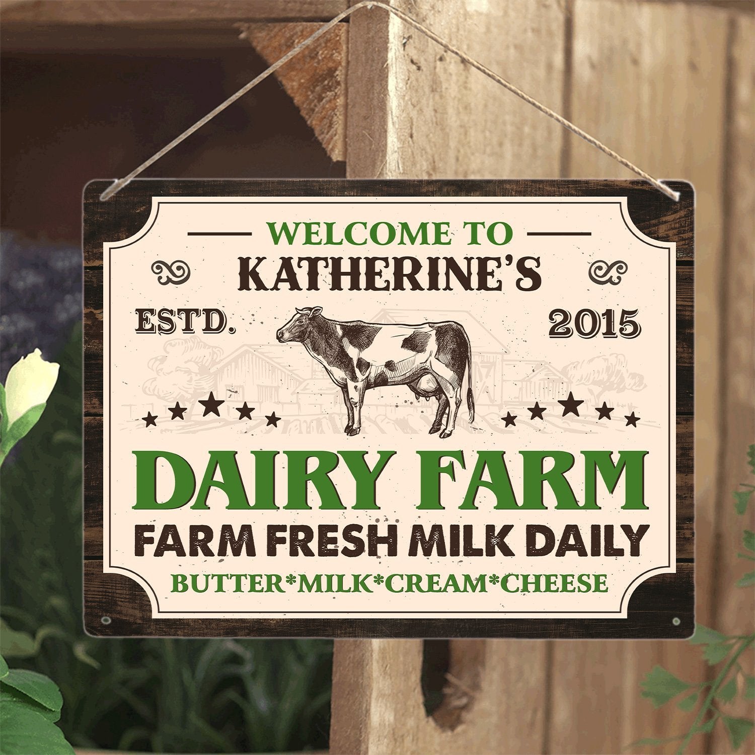 Dairy Farm, Farm Fresh Milk Daily, Customized Farm Sign