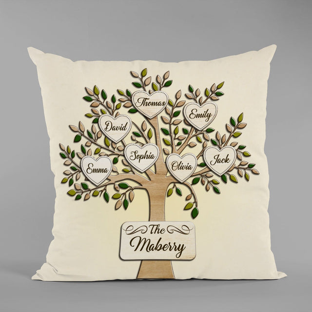 Family Tree Custom Text Pillow