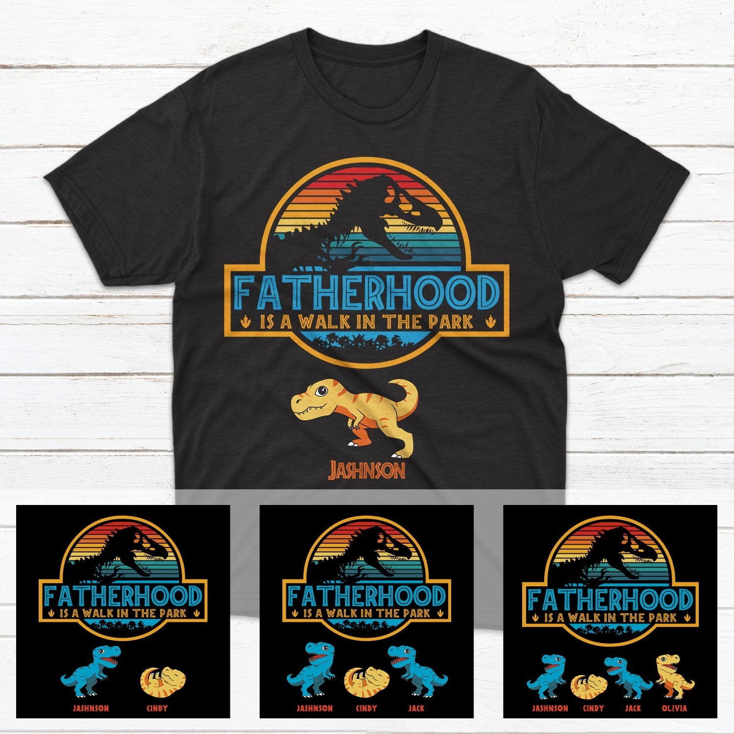 Fatherhood Is A Walk In The Park Personalized Shirt