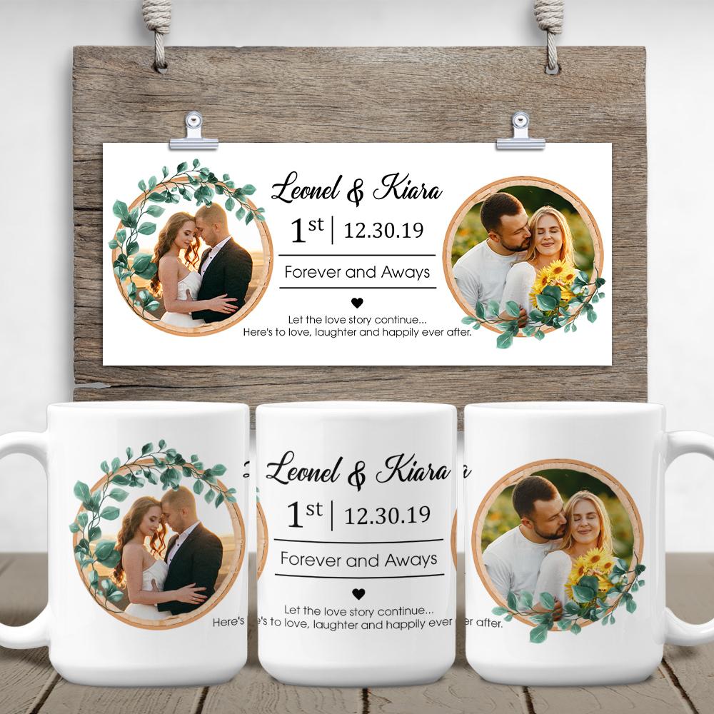 Forever and Aways, Custom Photo Collage, Personalized Text White Mug