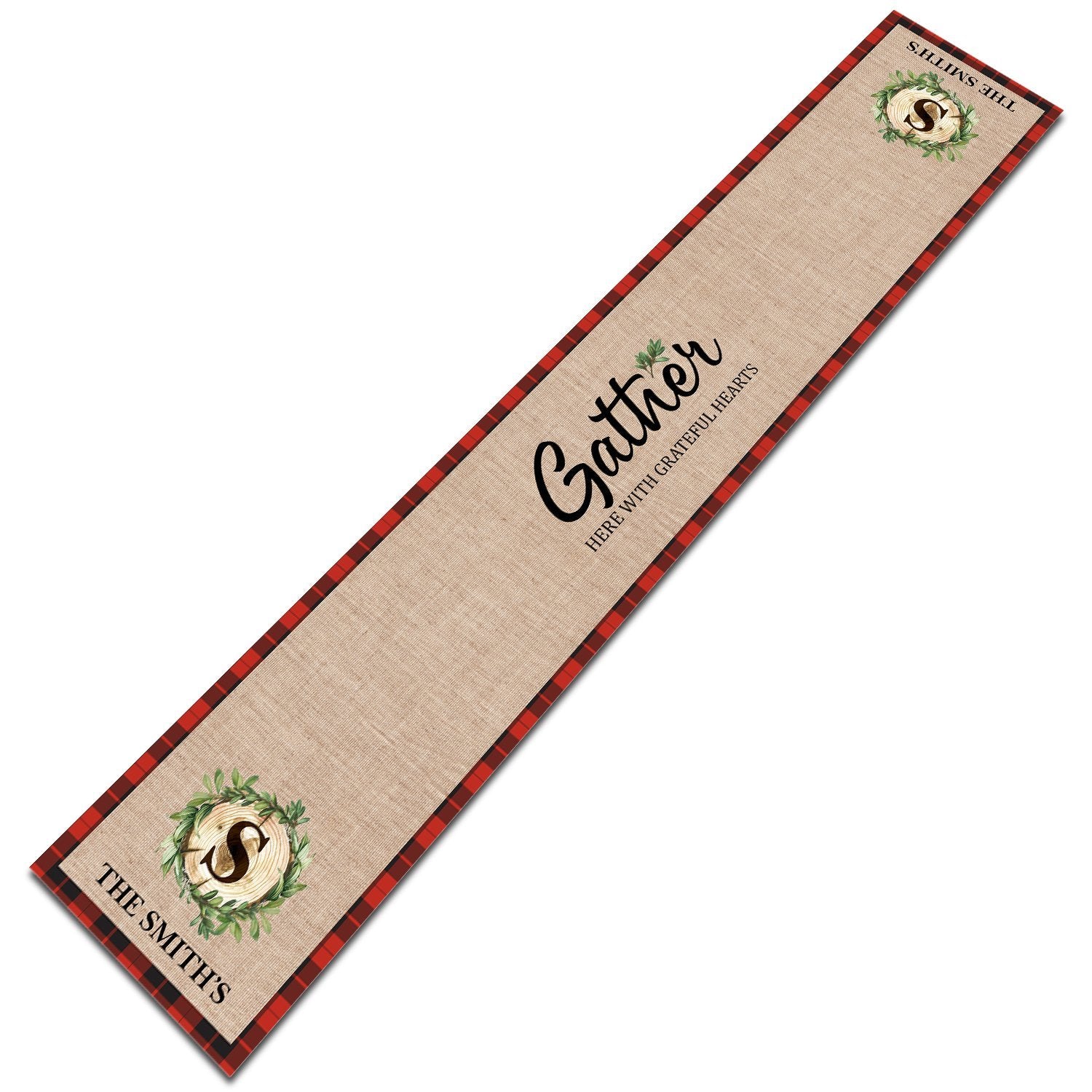 Gather Here With Grateful Hearts, Personalized Table Runner