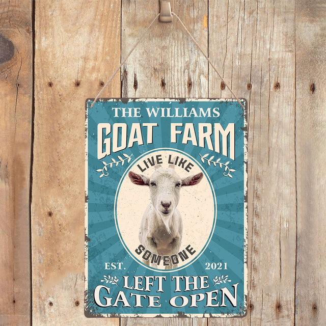 Goat Fram Let the Gate Open, Customized Farm Sign