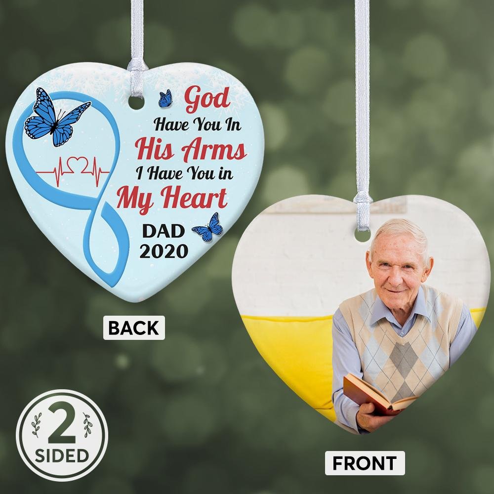 God Have You In His Arms I Have You In My Heart Decorative Christmas Heart Ornament 2 Sided