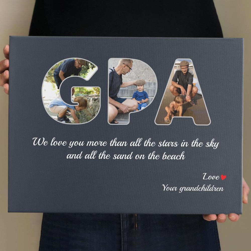 Gpa Custom Photo - Personalized Name And Text Canvas Wall Art