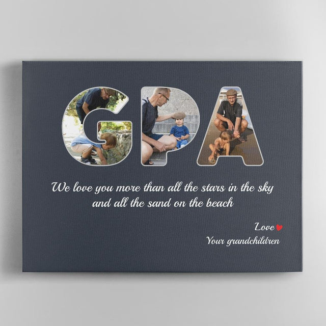Gpa Custom Photo - Personalized Name And Text Canvas Wall Art
