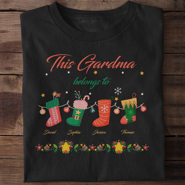Grandma Belong Christmas Sock Personalized Shirt