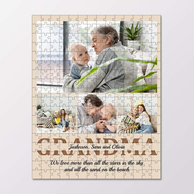 Grandma, Custom Photo, Personalized Text Jigsaw Puzzles