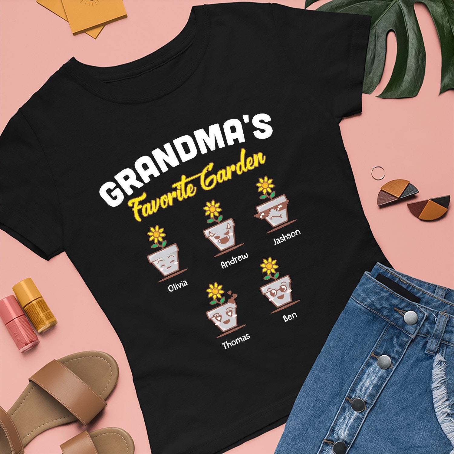 Grandma's Favorite Garden Personalized Shirt