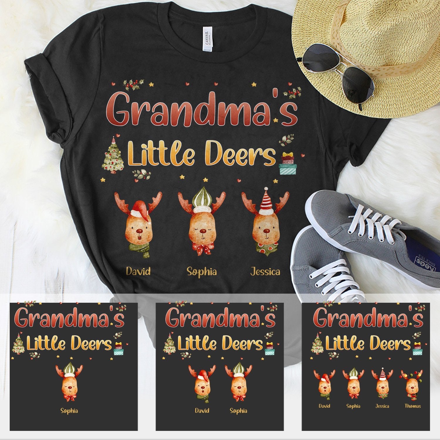 Grandma's Little Deers Personalized Shirt