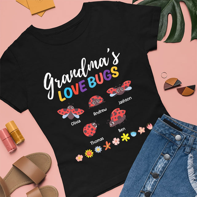 Grandma's Love Bugs Personalized Shirt