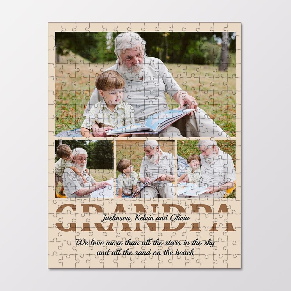 Grandpa, Custom Photo, Personalized Text Jigsaw Puzzles