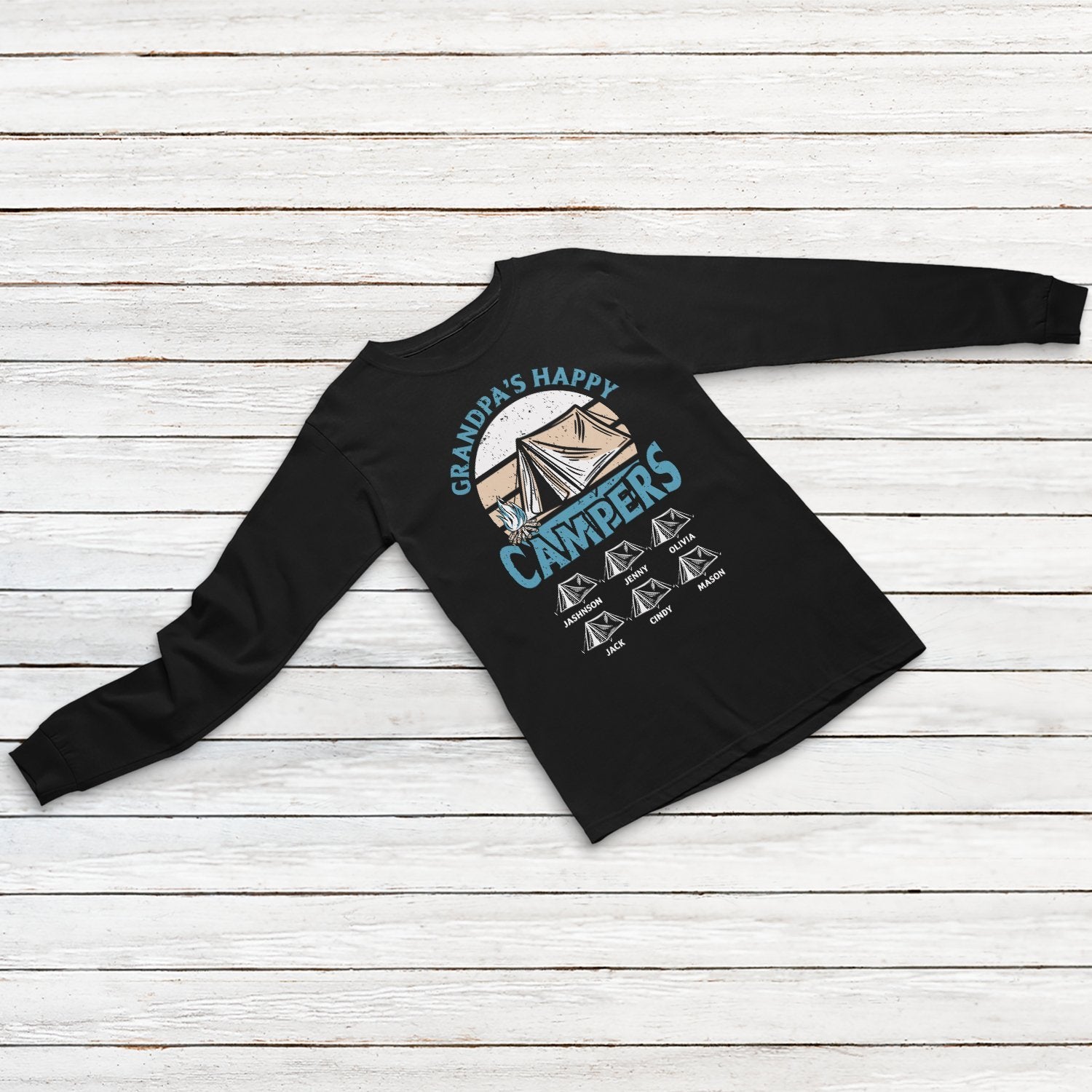 Grandpa's Happy Campers Customizable Shirt