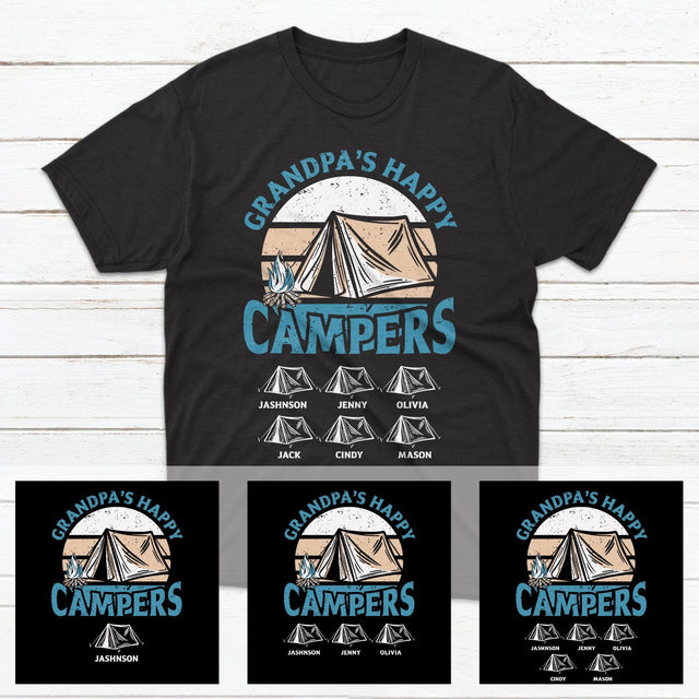 Grandpa's Happy Campers Personalized Shirt