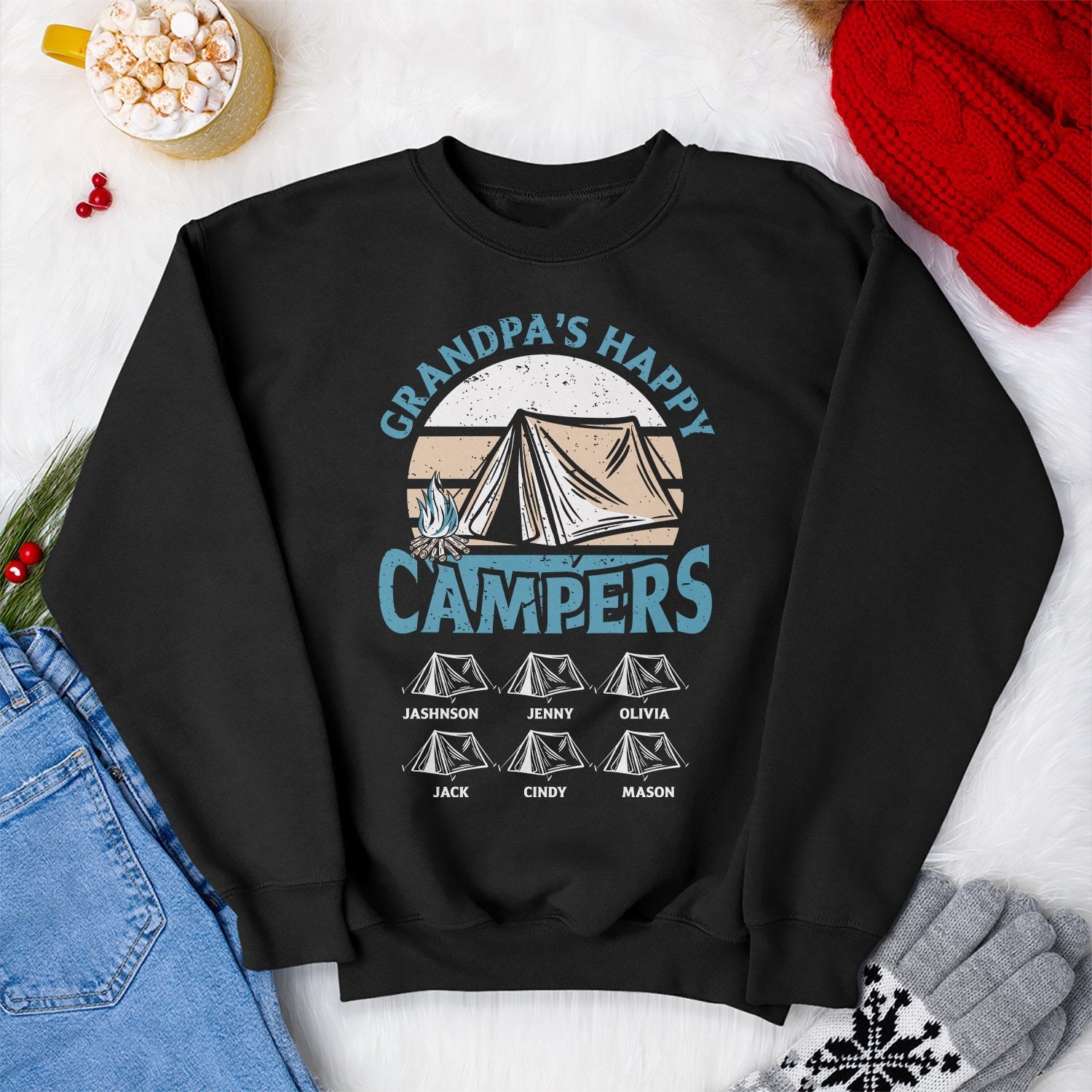 Grandpa's Happy Campers Personalized Shirt