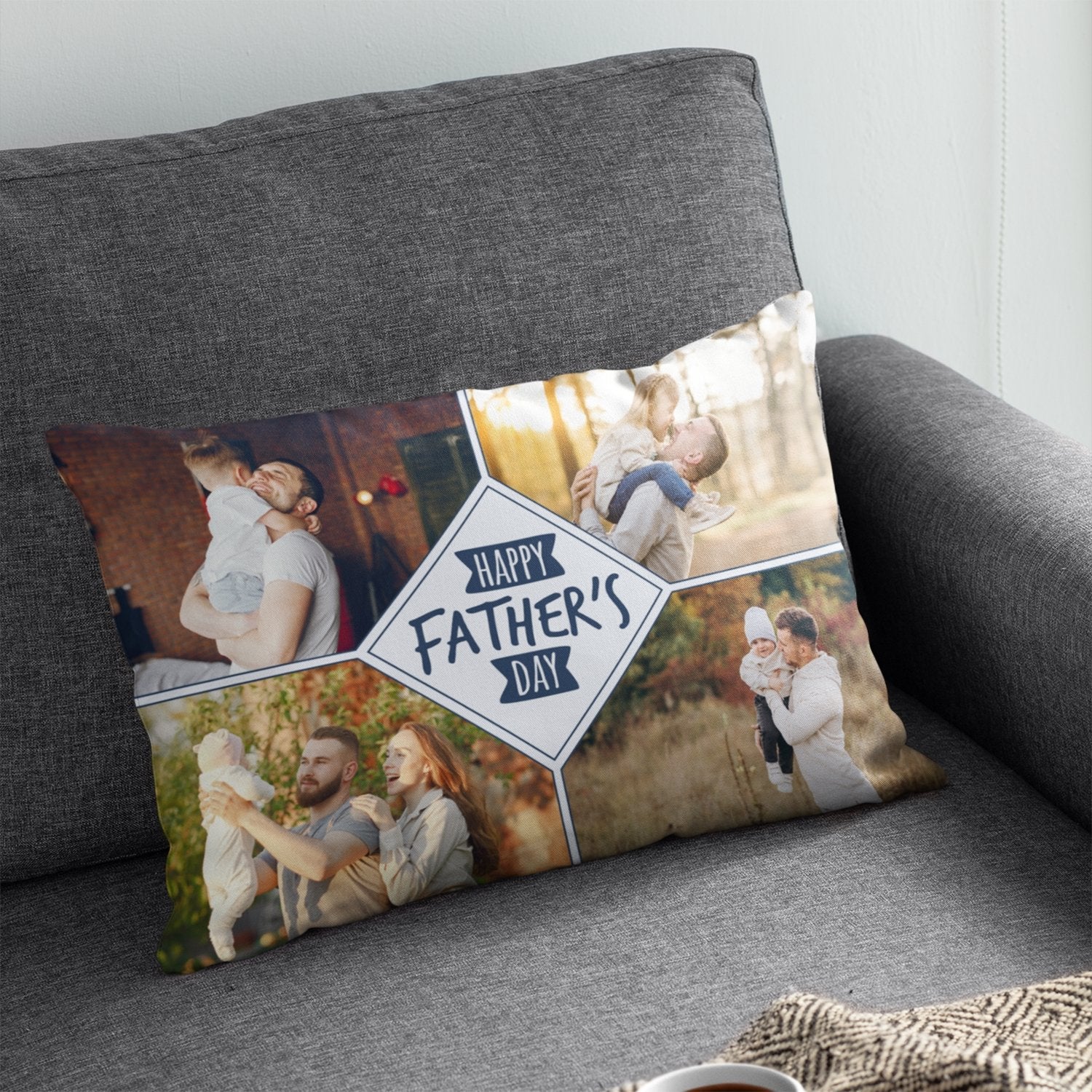 Happy Father's Day, Custom Photo, Pillow