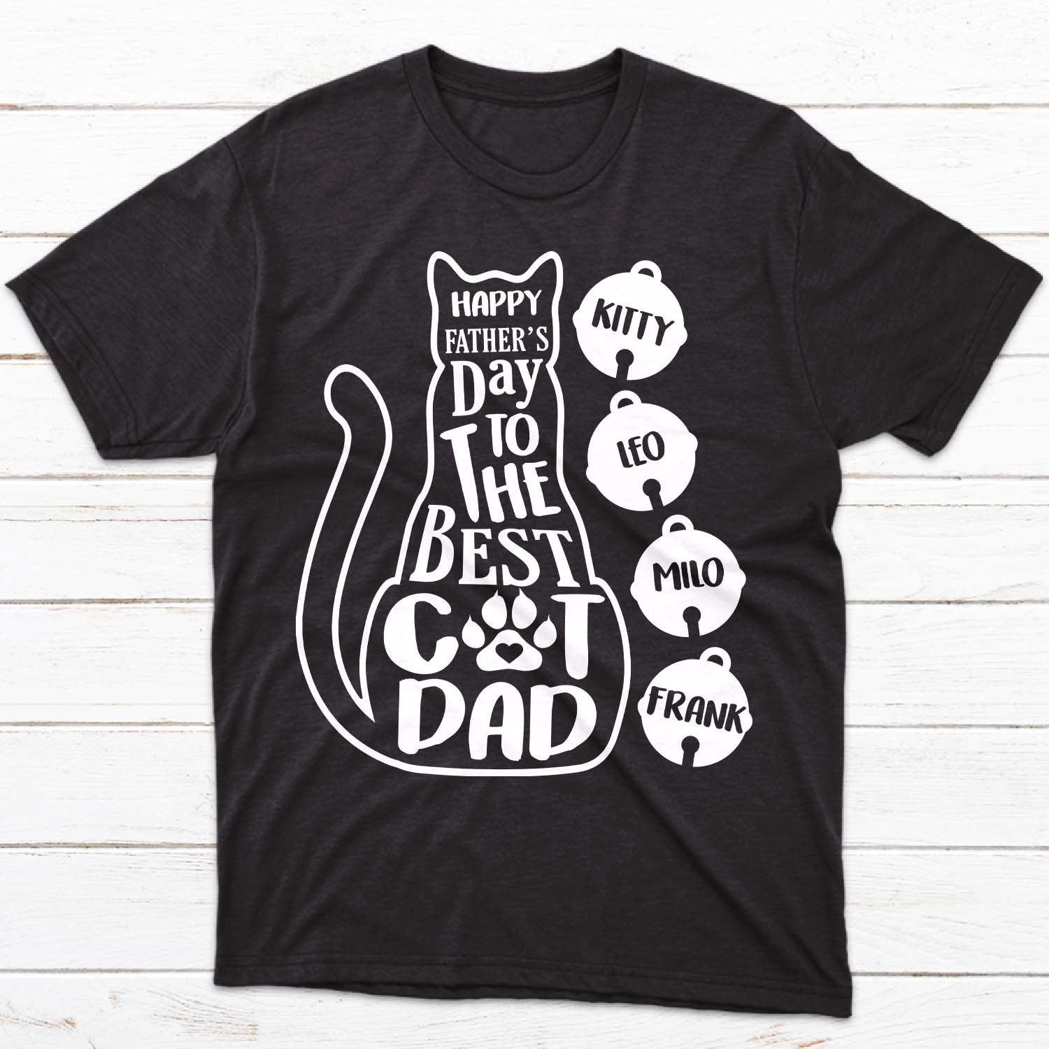 Happy Father's Day To The Best Cat Dad Personalized Shirt