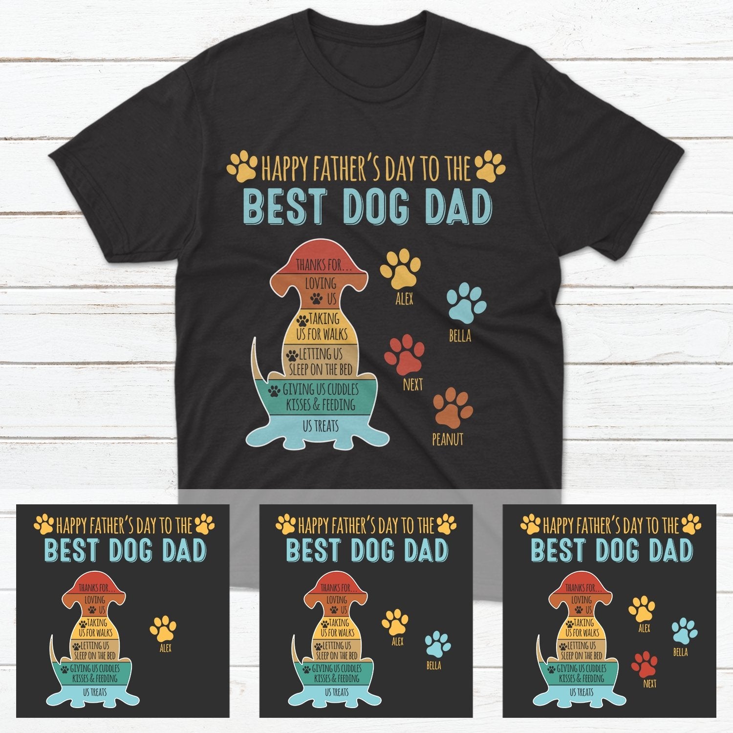 Happy Father's Day To The Best Dog Dad Personalized Shirt