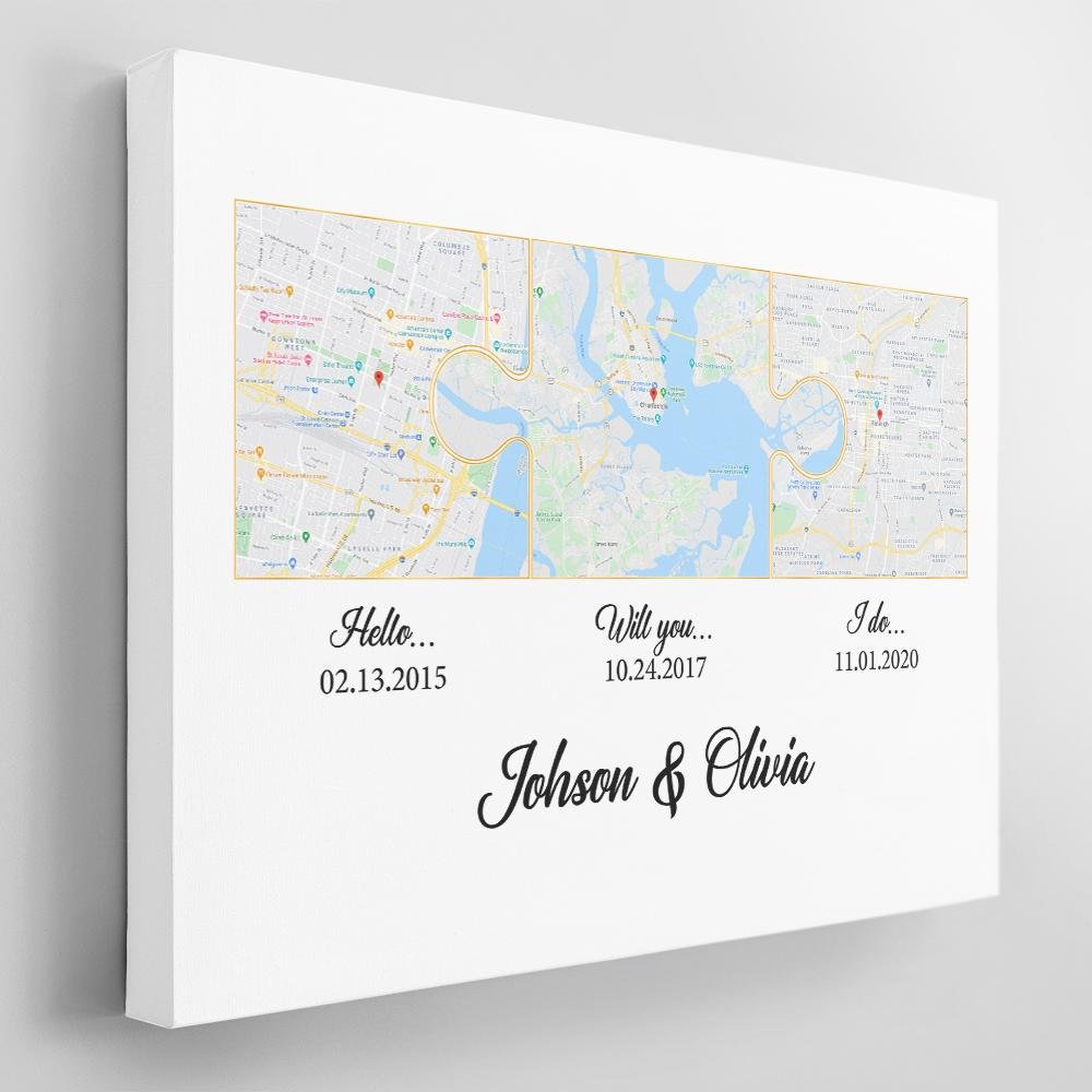 Hello Will You I Do Custom Map And Text Puzzle Art White Background