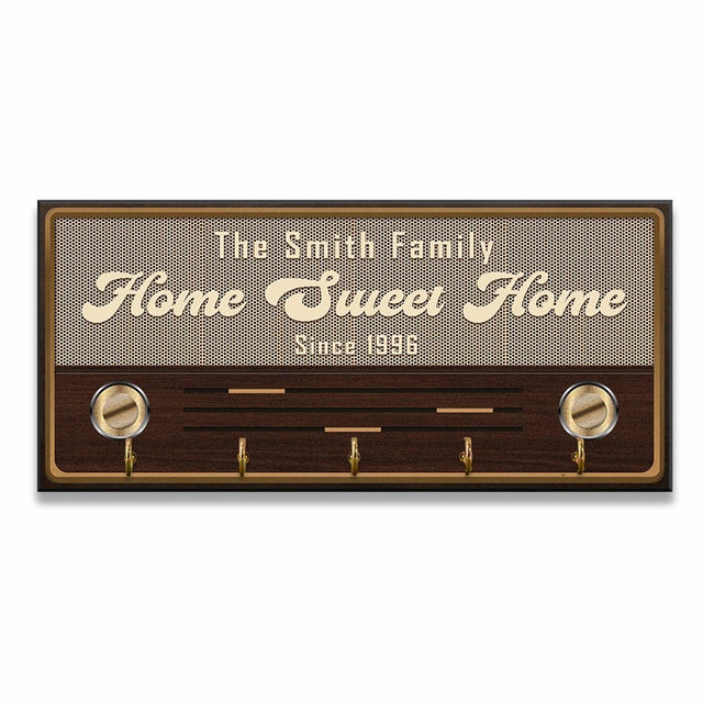 Home Sweet Home, Custom Key Hook, Personalized Family Name And Years