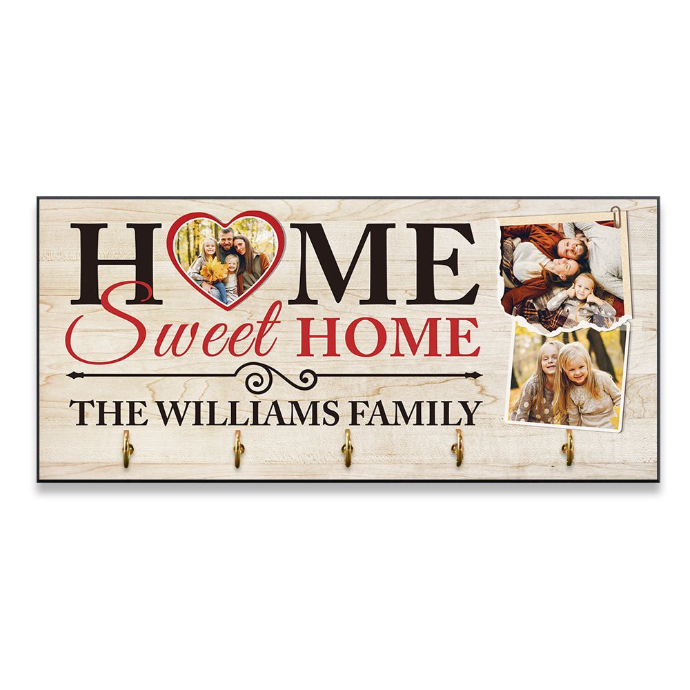 Home Sweet Home, Custom Key Hook, Personalized Photo And Name