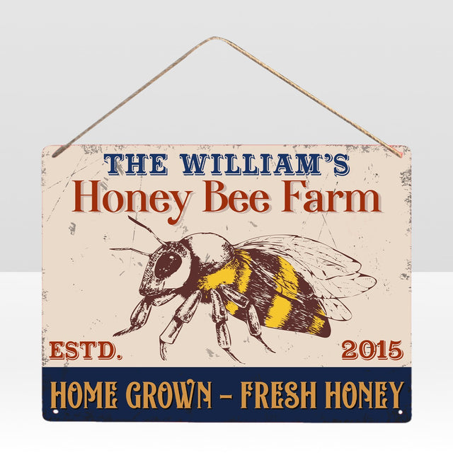 Honey Bee Farm Home Grown Fresh Honey, Customized Farm Sign
