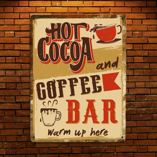 Hot Cocoa and Coffee Bar, Metal Signs