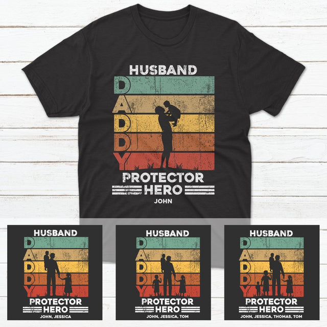 Husband, Daddy, Protector, Hero Personalized Shirt
