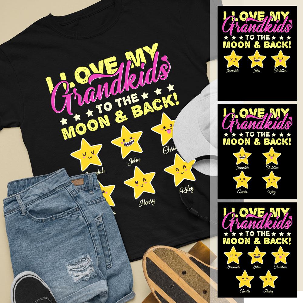 I Love My Grandkids To The Moon And Back Personalized Shirt