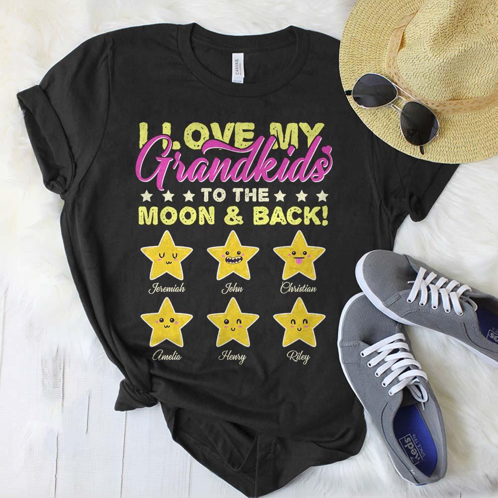 I Love My Grandkids To The Moon And Back Personalized Shirt