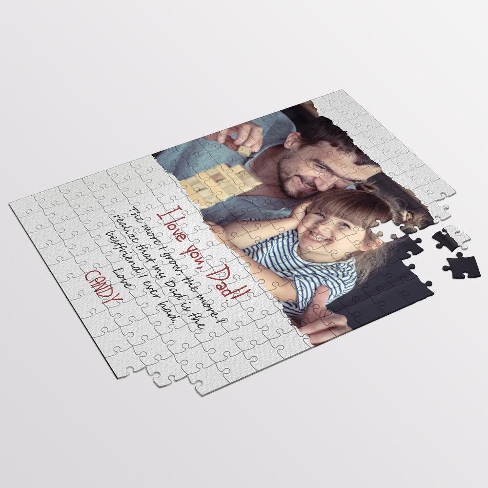 I Love You Dad, Custom Photo And Text Jigsaw Puzzles