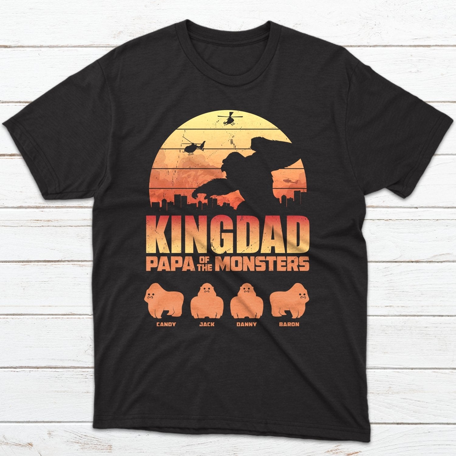 Kingdad Papa Of The Monsters Personalized Shirt