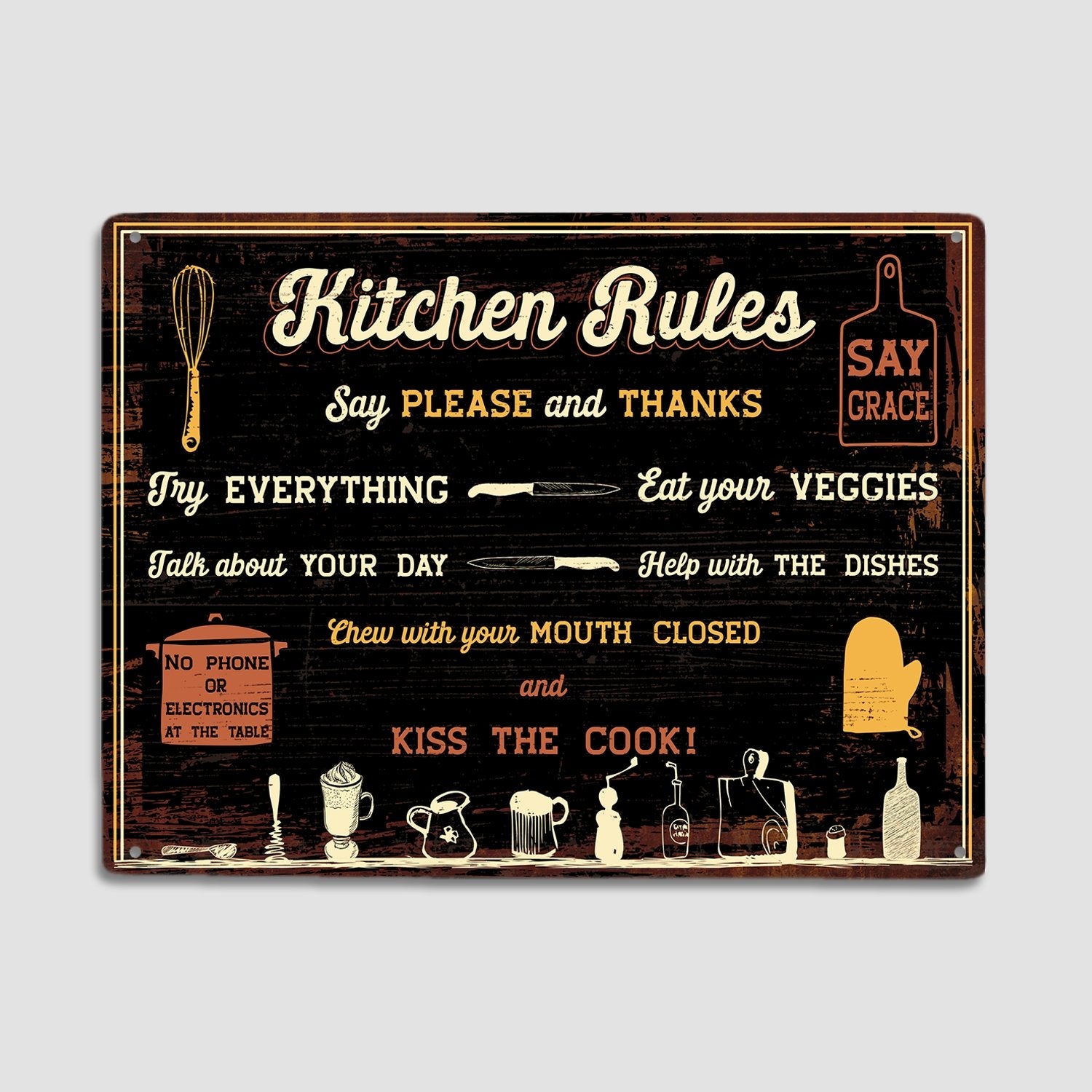 Kitchen Rules, Metal Signs