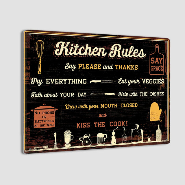 Kitchen Rules, Metal Signs