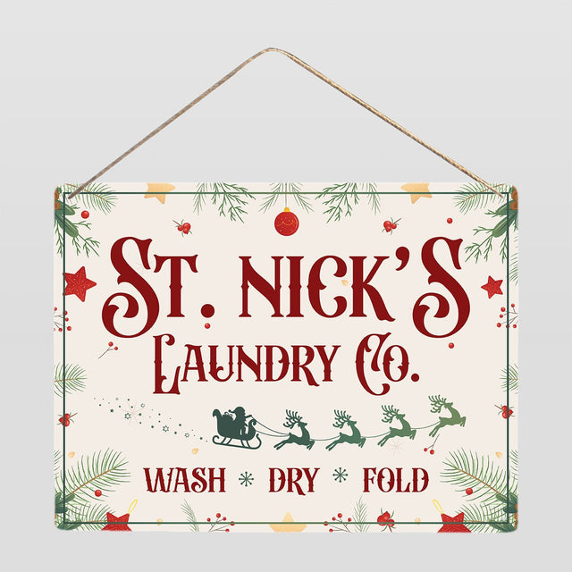Laundry Sign, Wash Dry Fold, Custom Metal Sign