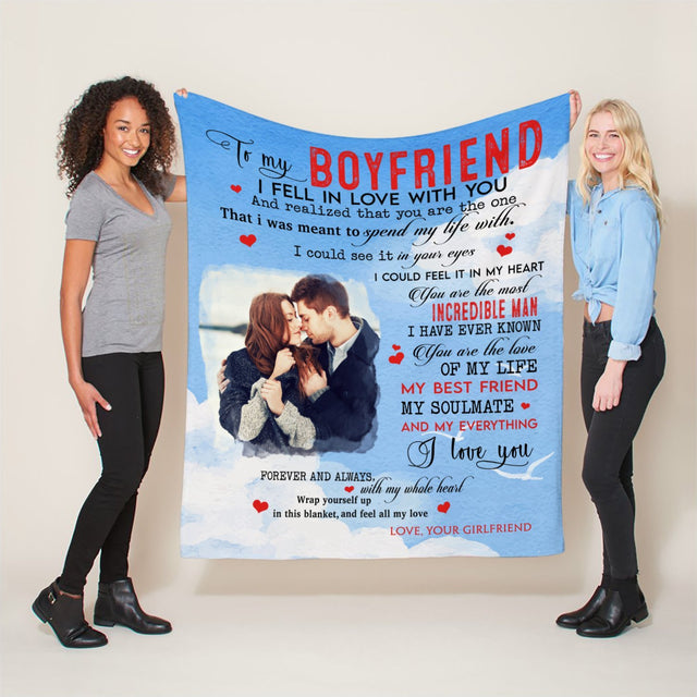 Letter Blanket, Custom Photo, Gift For Boyfriend