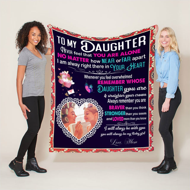 Letter Blanket, Custom Photo, Gift For Daughter