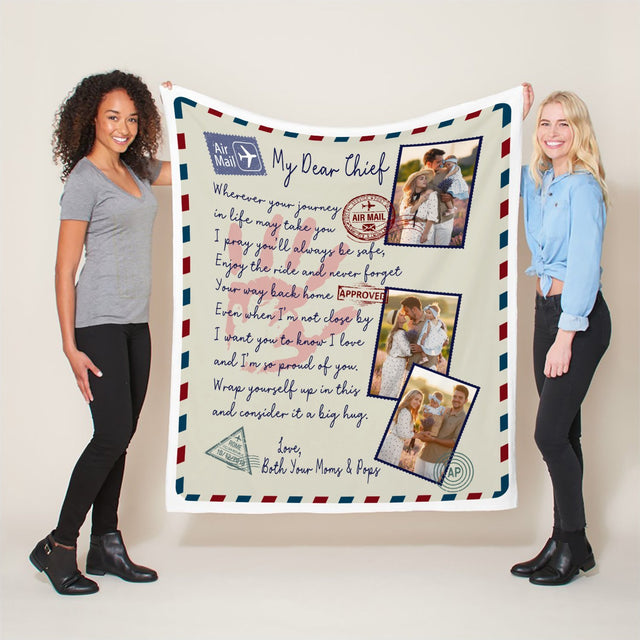 Letter Blanket, Custom Photo, Gift For Family