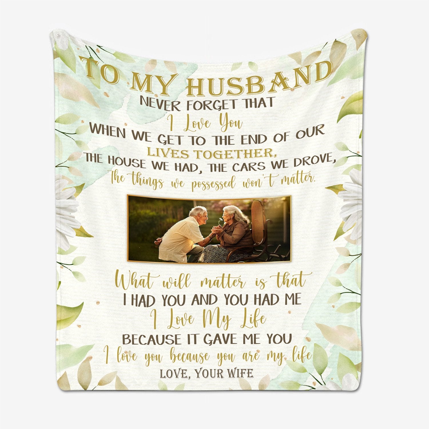 Letter Blanket, Custom Photo, Gift For Husband