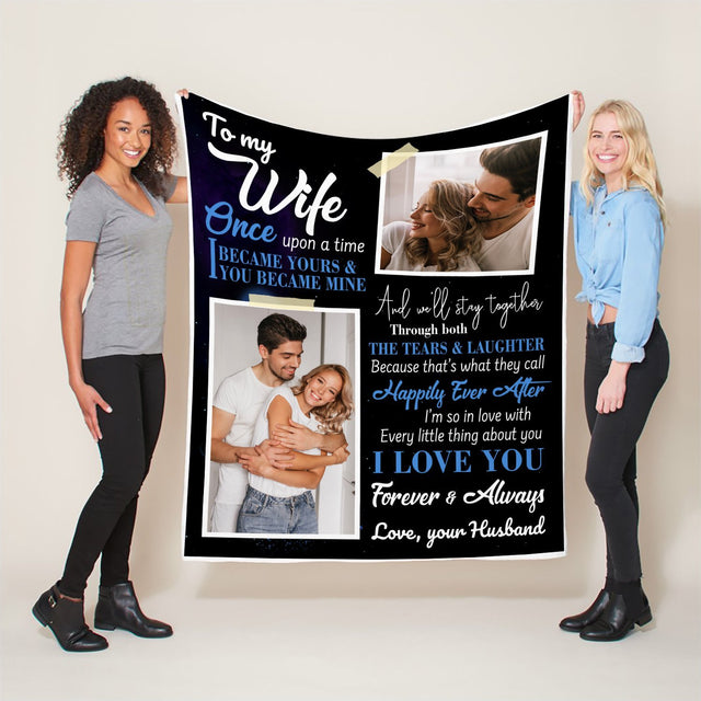 Letter Blanket, Custom Photo, Gift For Your Wife