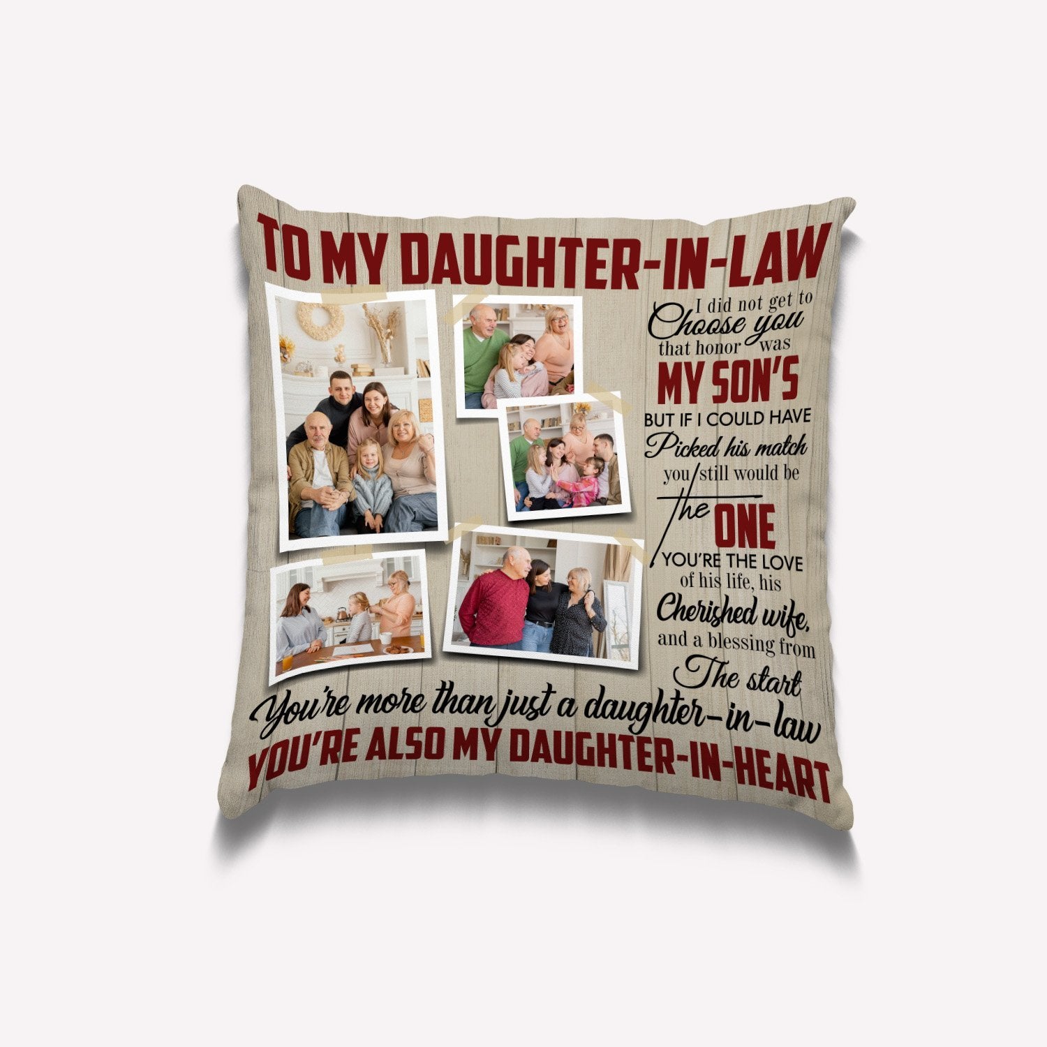 Letter Pillow, Custom Photo, Gift For Daughter-In-Law