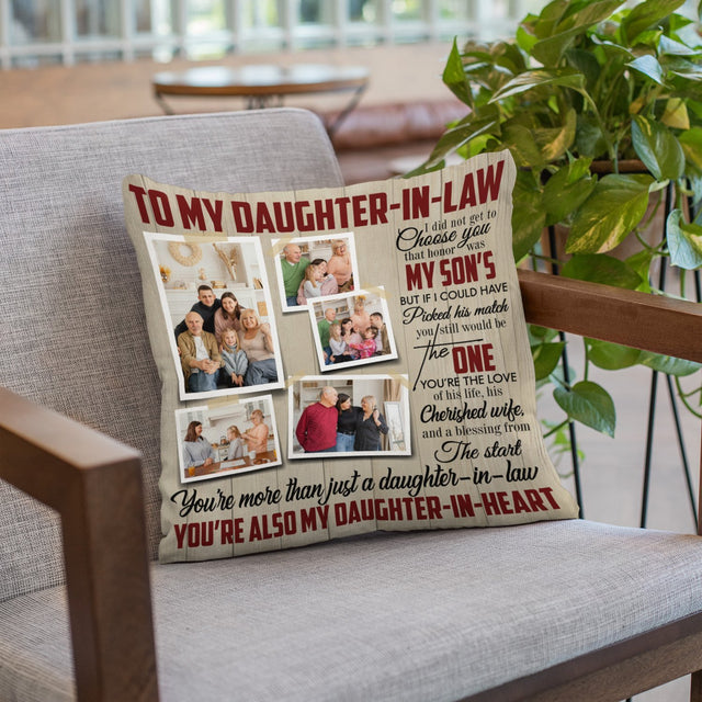 Letter Pillow, Custom Photo, Gift For Daughter-In-Law