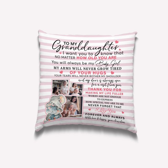 Letter Pillow, Custom Photo, Gift For Granddaughter