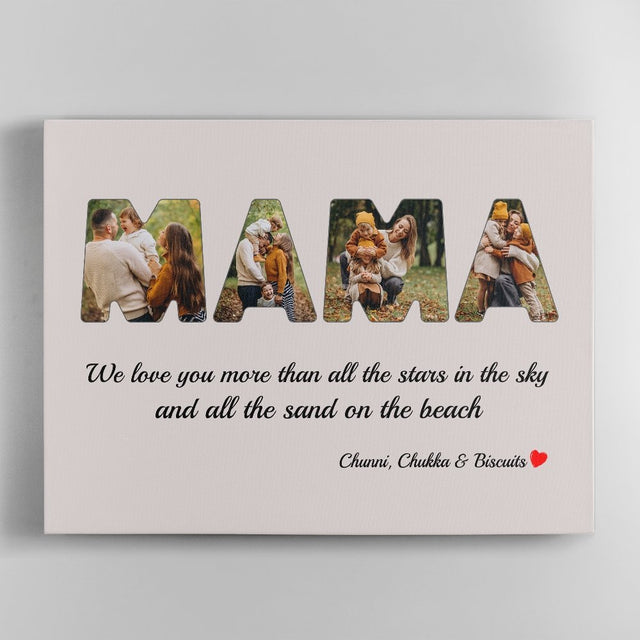 Mama Custom Photo - Personalized Light Grey Background Canvas