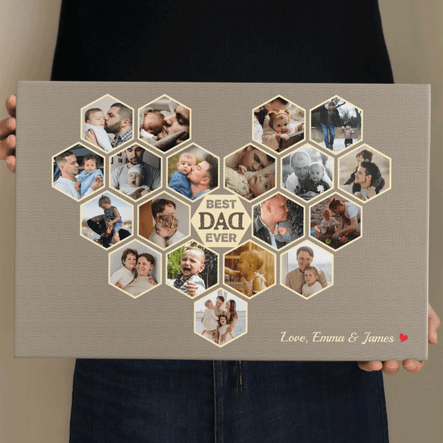 Personalized Photo & Name, Best Dad Ever Canvas