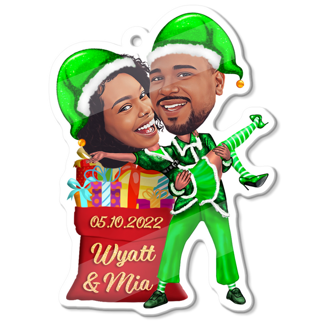 Custom Face From Photo, Gift For Couple, Christmas, Shape Ornament 2 Sides