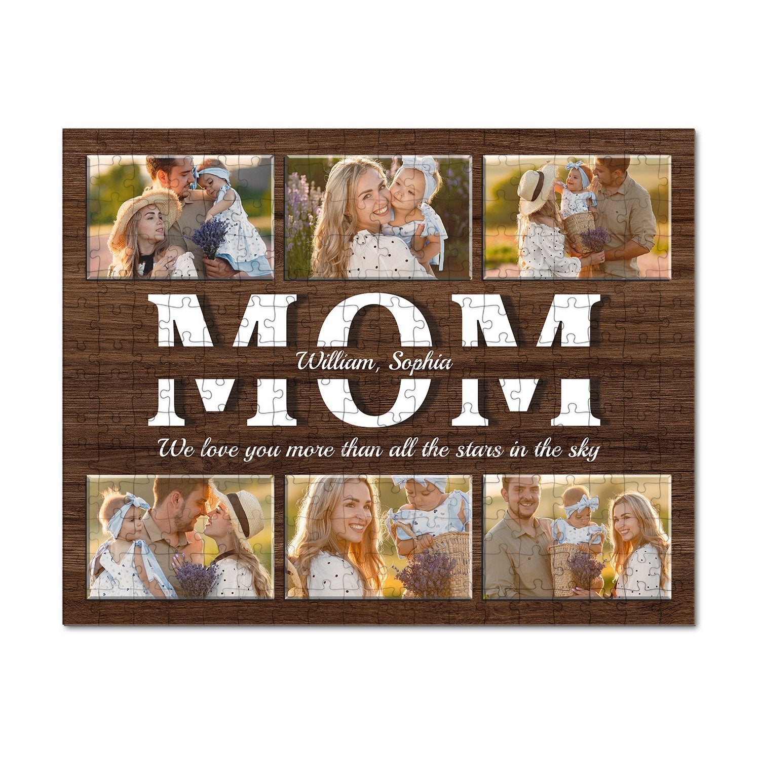 Mom Custom Photo - 6 Pictures, Personalized Name And Text Jigsaw Puzzles